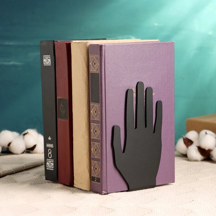 Держатель-подставка для книг "Руки" набор 2шт, 12,7х8,9х15,4см, черный от компании Интернет - магазин Flap - фото 1