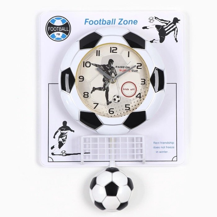 Детские настенные часы "Футбол", дискретный ход, маятник, 47 х 32 х 6.5 см от компании Интернет - магазин Flap - фото 1