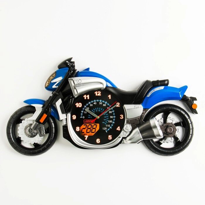 Детские настенные часы "Мотоцикл", плавный ход, 57 х 30 см, циферблат 16 см от компании Интернет - магазин Flap - фото 1