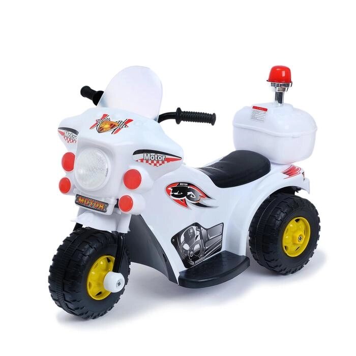 Детский электромобиль «Мотоцикл шерифа», цвет белый от компании Интернет - магазин Flap - фото 1