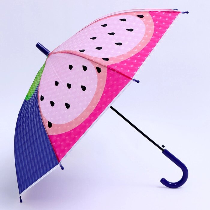 Детский зонт п/авт «Фруктовый принт» d = 84 см, R = 42 см, 8 спиц, 68  10  8 см от компании Интернет - магазин Flap - фото 1