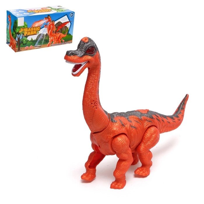 Динозавр «Диплодок», эффект дыма, откладывает яйца, с проектором, цвет оранжевый от компании Интернет - магазин Flap - фото 1