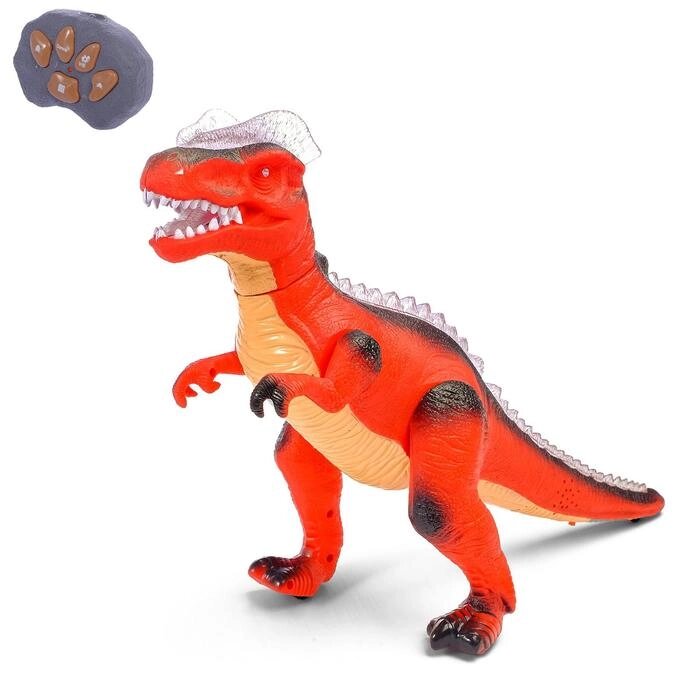 Динозавр радиоуправляемый «T-Rex», световые и звуковые эффекты, работает от батареек, цвет красный от компании Интернет - магазин Flap - фото 1