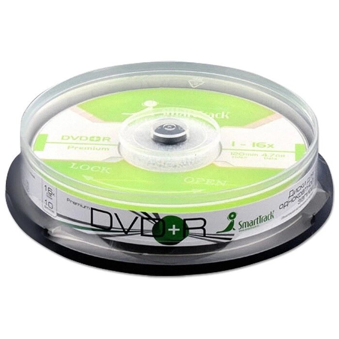Диск DVD+R SmartTrack, 16х, 4.7 Гб, Cake Box, 10 шт от компании Интернет - магазин Flap - фото 1