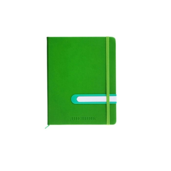 Дневник школьный, 5-11 класс, обложка ПВХ, с ручкой, на резинке "Яркий стиль" зеленый от компании Интернет - магазин Flap - фото 1