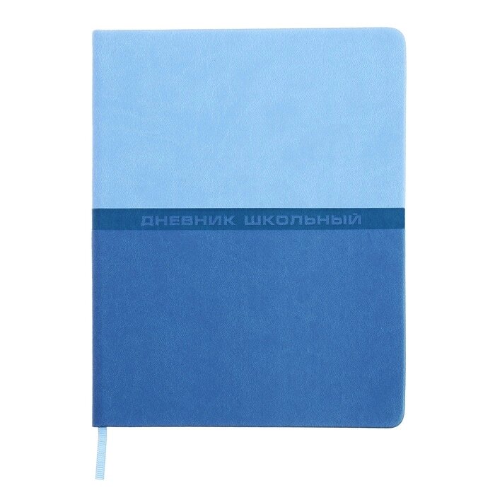 Дневник универсальный 1-11 класс, 48 листов "Синий", твёрдая обложка из искусственной кожи, блинтовое тиснение, ляссе от компании Интернет - магазин Flap - фото 1