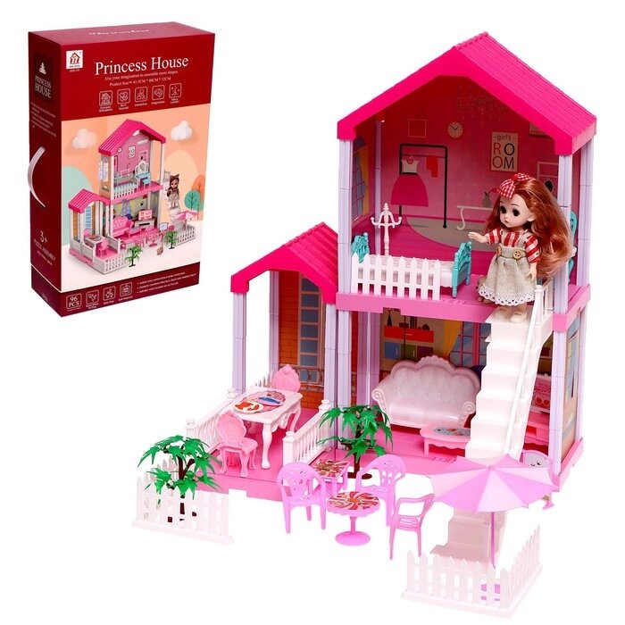 Дом для кукол «Дом принцессы» с мебелью и аксессуарами от компании Интернет - магазин Flap - фото 1