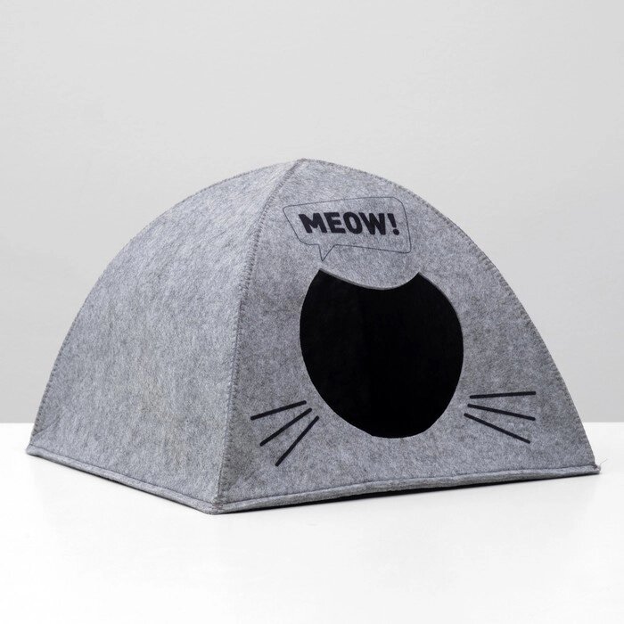 Домик для животных из войлока "Палатка MEOW", 38 х 28 х 38 см от компании Интернет - магазин Flap - фото 1
