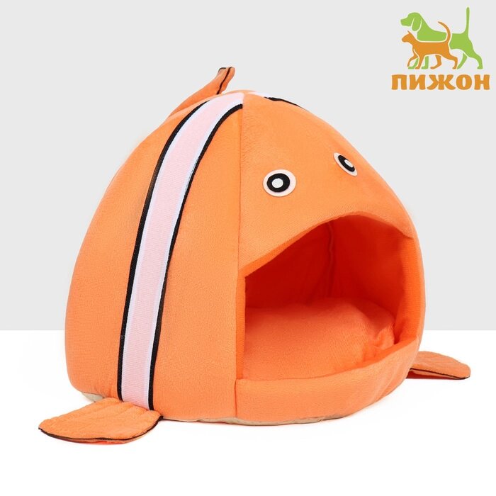 Домик для животных "Рыбка-клоун", 31 х 30 х 28 см, оранжевый от компании Интернет - магазин Flap - фото 1