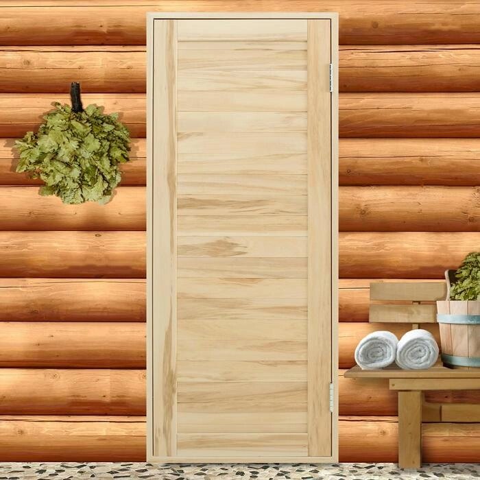 Дверь для бани и сауны из шпунтованной доски, ЛИПА Эконом, 170х70 см от компании Интернет - магазин Flap - фото 1