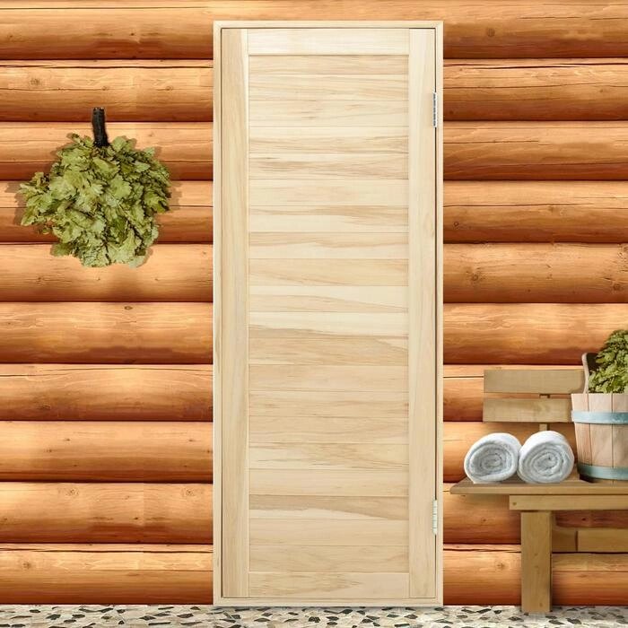 Дверь для бани и сауны из шпунтованной доски, ЛИПА Эконом, 180х70 см от компании Интернет - магазин Flap - фото 1