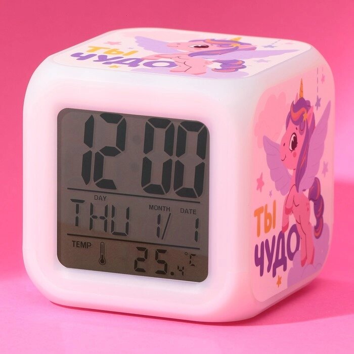 Электронные часы-будильник «Ты чудо», с подсветкой от компании Интернет - магазин Flap - фото 1