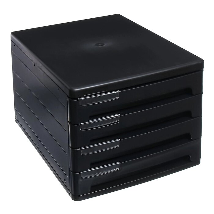 Файл-кабинет 4-секционный пластиковый ErichKrause "Classic", черный от компании Интернет - магазин Flap - фото 1