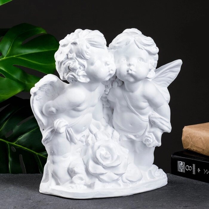 Фигура "Ангел и Фея с розой" белый 12х26х24см от компании Интернет - магазин Flap - фото 1