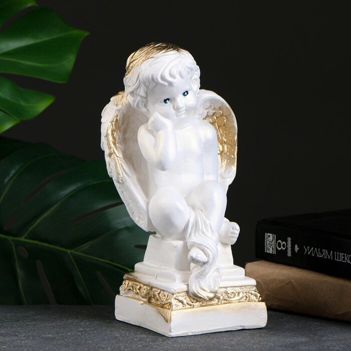 Фигура "Ангел на Пьедестале" белый 25х14х12см от компании Интернет - магазин Flap - фото 1