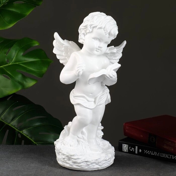 Фигура "Ангел с книгой" белый 16х16х34см от компании Интернет - магазин Flap - фото 1