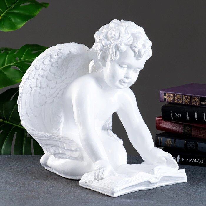 Фигура "Ангел сидя большой читающий" белый, 34х36х29см от компании Интернет - магазин Flap - фото 1