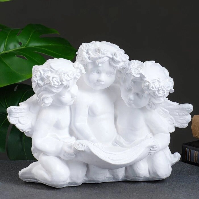 Фигура "Ангел тройной" белый 16х28х22см от компании Интернет - магазин Flap - фото 1