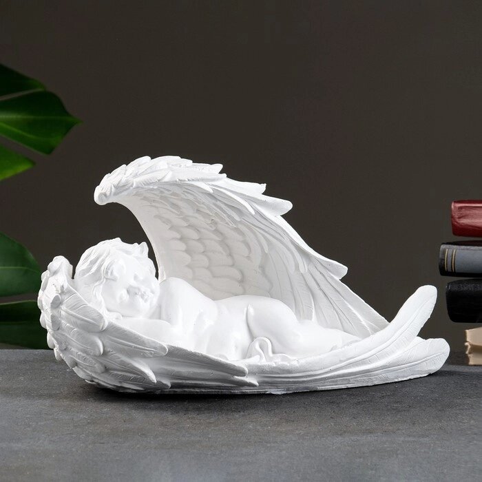 Фигура "Ангел в крыле большой" 17х38х21см, белый от компании Интернет - магазин Flap - фото 1