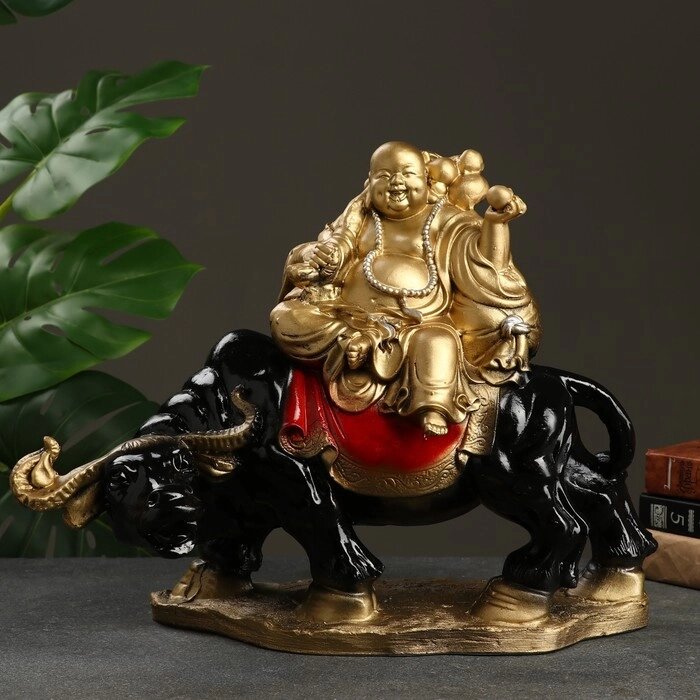 Фигура "Хоттей на буйволе" красное золото 46х22х38,5см от компании Интернет - магазин Flap - фото 1