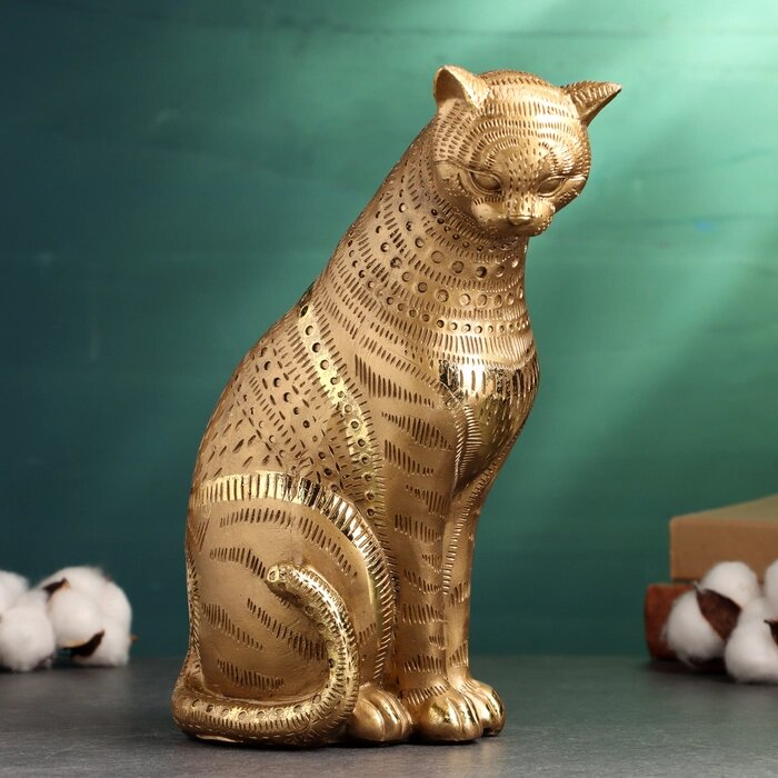 Фигура "Кошка смотрит вниз" 25х19х12см, бронза от компании Интернет - магазин Flap - фото 1
