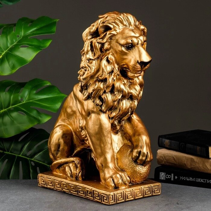 Фигура "Лев сидя с шаром" бронза, 29х18х45см от компании Интернет - магазин Flap - фото 1