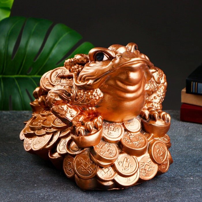 Фигура "Лягушка на монетах" большая 24х36х25см от компании Интернет - магазин Flap - фото 1
