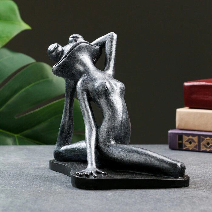 Фигура "Лягушка йог на шпагате" 16х21х11см, серебро от компании Интернет - магазин Flap - фото 1
