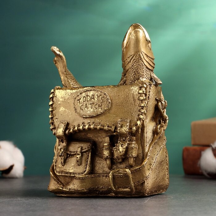 Фигура - подставка "Рыбка в сумке" 18х13х10см, бронза от компании Интернет - магазин Flap - фото 1