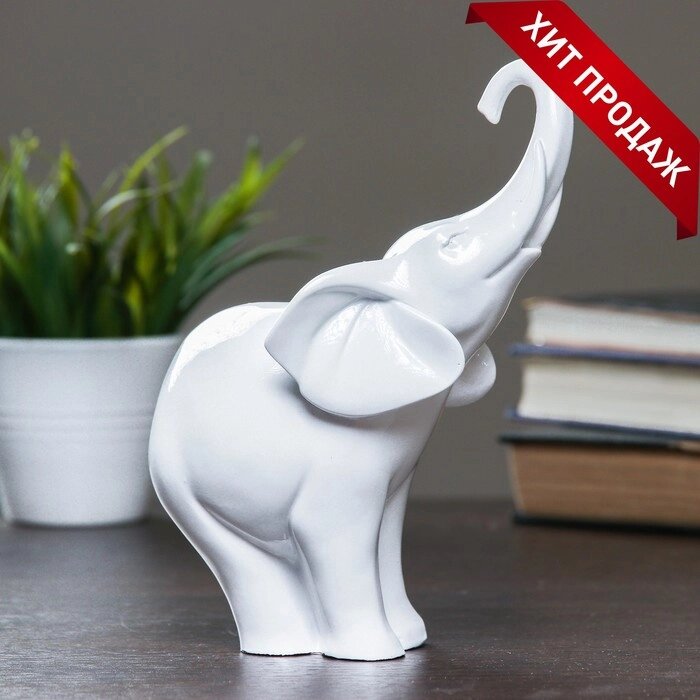 Фигура "Слон" белый, 15х8х18см от компании Интернет - магазин Flap - фото 1
