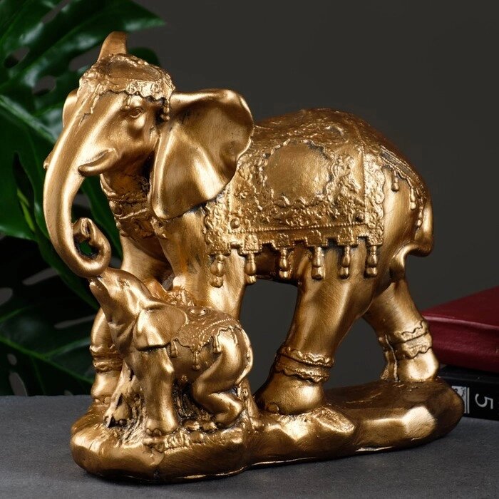 Фигура "Слон со слонёнком" 15х27х27см от компании Интернет - магазин Flap - фото 1