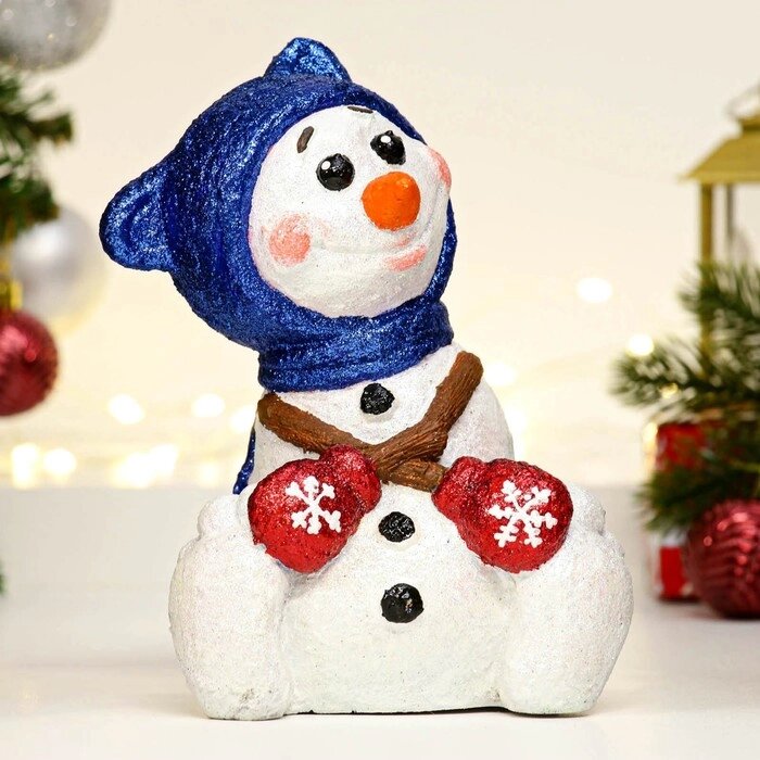 Фигура "Снеговичок в шапочке" 12х9х18см от компании Интернет - магазин Flap - фото 1