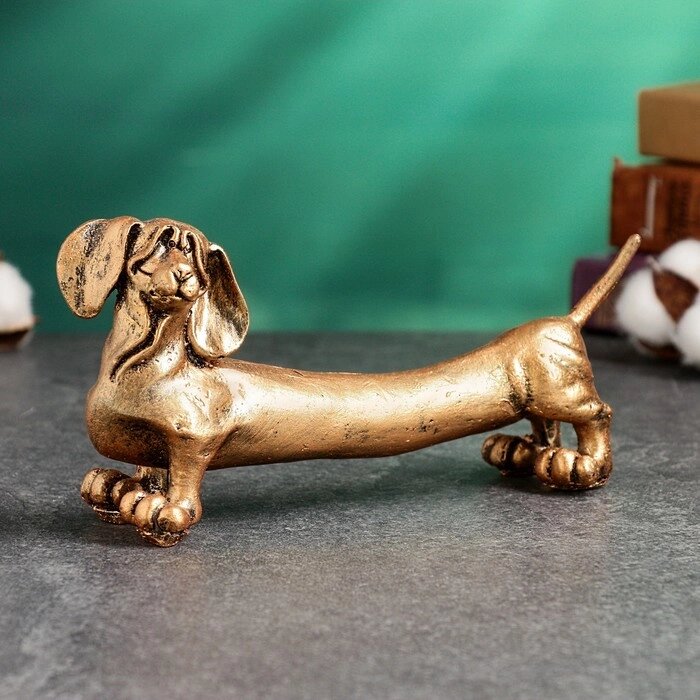 Фигура "Собака Такса" бронза, 9х20х6см от компании Интернет - магазин Flap - фото 1