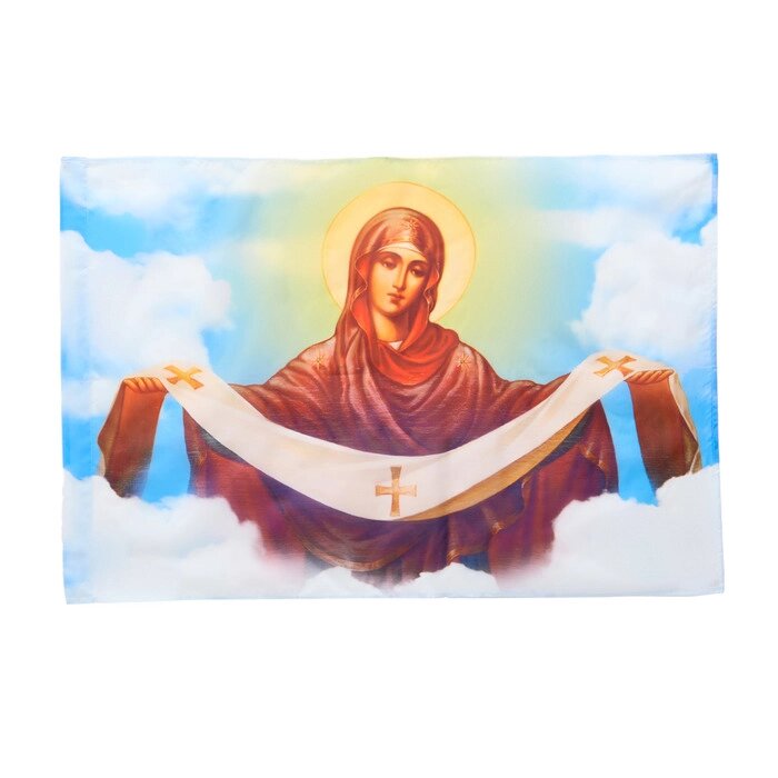 Флаг Богородица, 90 х 135 см, полиэфирный шёлк, без древка от компании Интернет - магазин Flap - фото 1