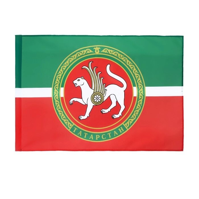Флаг Татарстана, 90 х 135, полиэфирный шелк, без древка от компании Интернет - магазин Flap - фото 1
