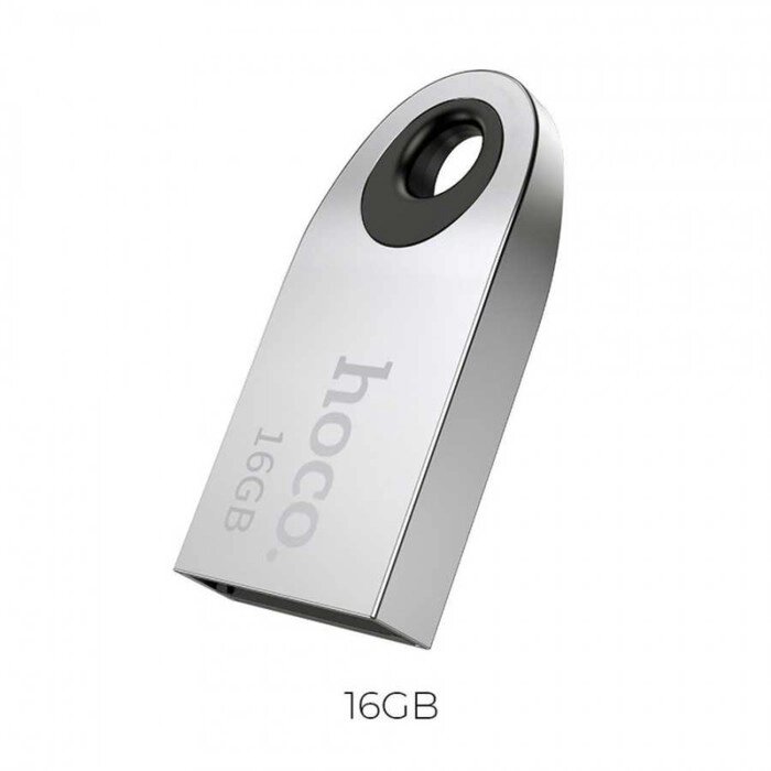 Флешка Hoco UD9 Insightful, 16 Гб, USB2.0, чт до 25 Мб/с, зап до 10 Мб/с, металл, серая от компании Интернет - магазин Flap - фото 1