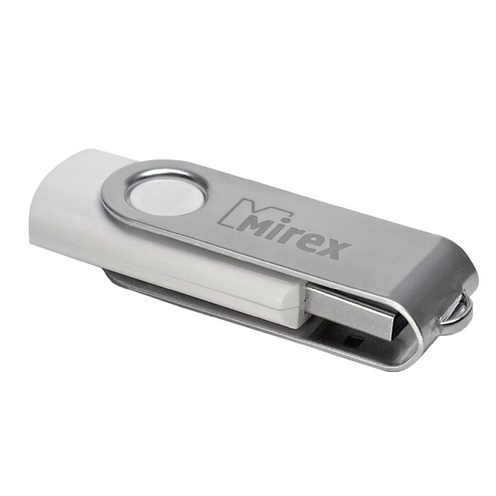 Флешка Mirex SWIVEL WHITE, 32 Гб, USB2.0, чт до 25 Мб/с, зап до 15 Мб/с, белая от компании Интернет - магазин Flap - фото 1