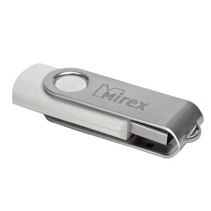 Флешка mirex swivel WHITE, 32 гб, USB2.0, чт до 25 мб/с, зап до 15 мб/с, белая