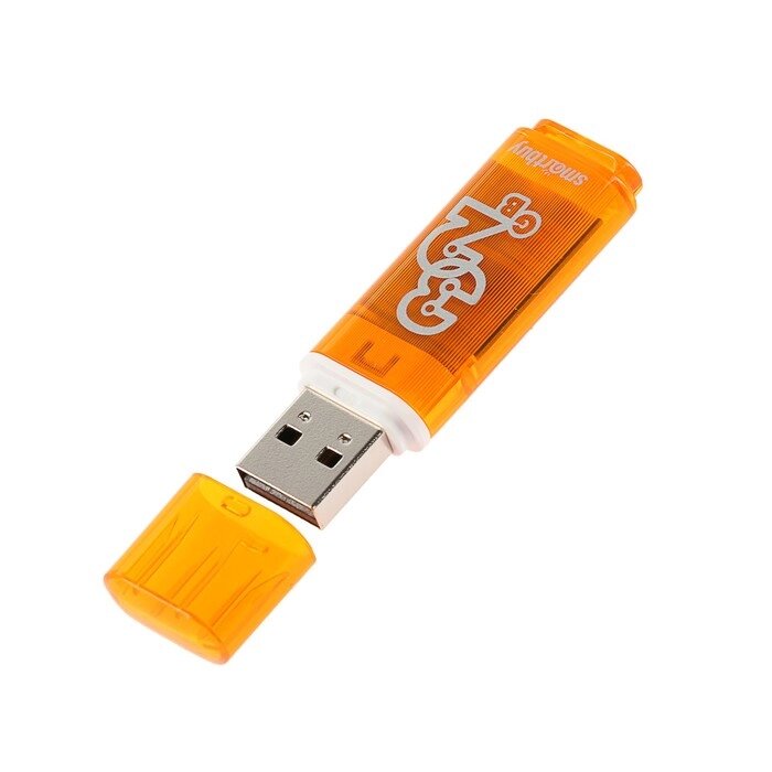 Флешка Smartbuy Glossy series Orange, 32 Гб, USB2.0, чт до 25 Мб/с, зап до 15 Мб/с, оранжевая от компании Интернет - магазин Flap - фото 1
