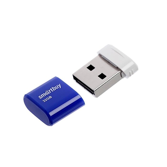 Флешка Smartbuy Lara, 32 Гб, USB2.0, чт до 25 Мб/с, зап до 15 Мб/с, синяя от компании Интернет - магазин Flap - фото 1