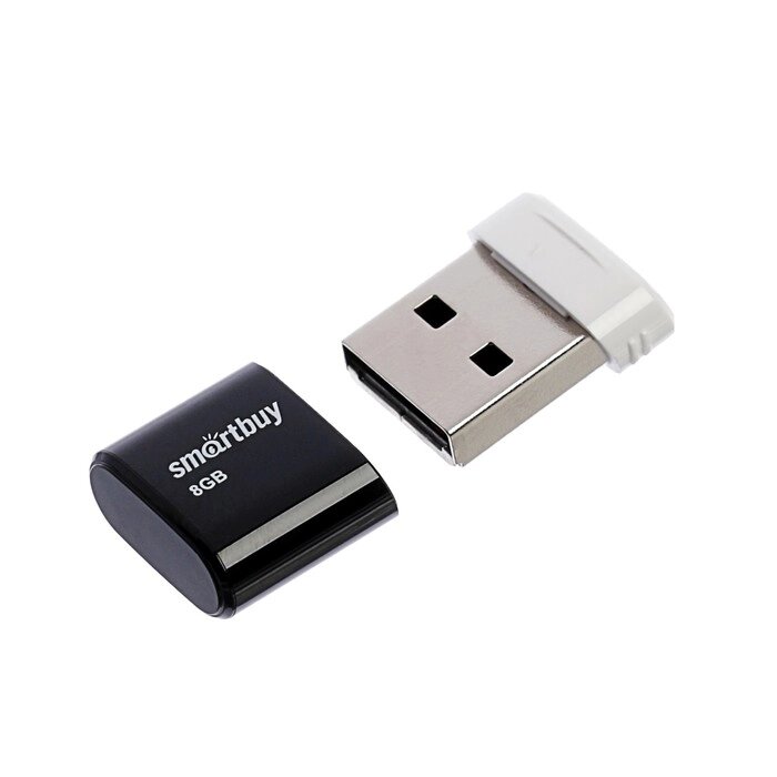 Флешка Smartbuy Lara, 8 Гб, USB2.0, чт до 25 Мб/с, зап до 15 Мб/с, черная от компании Интернет - магазин Flap - фото 1