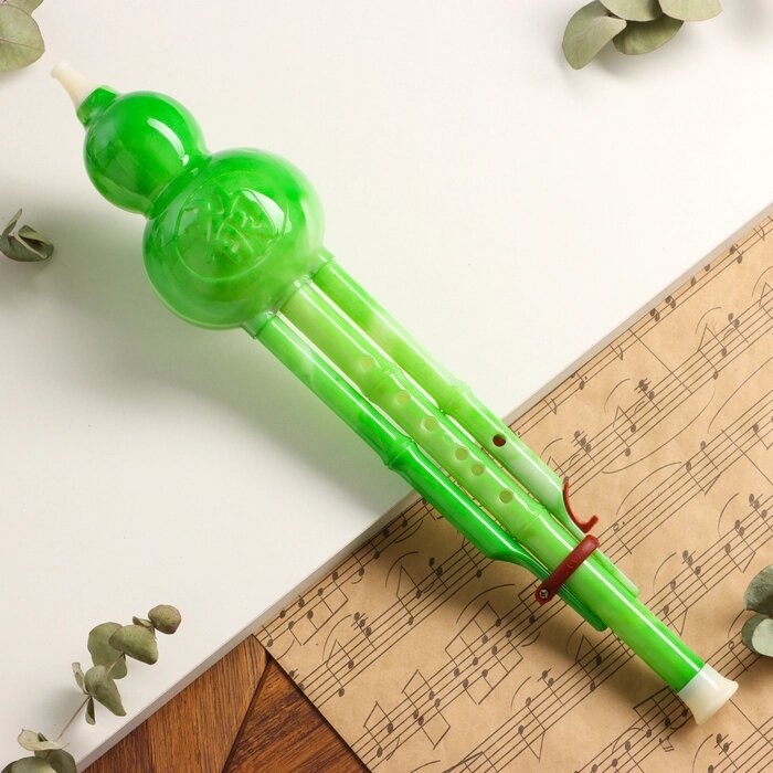 Флейта Music Life, хулуси, тональность C, зеленая, 42 х 8,7 х 5 см от компании Интернет - магазин Flap - фото 1