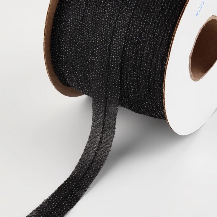 Флизелиновая лента, нитепрошивная, усиленная, 15 мм, 100 м, цвет чёрный от компании Интернет - магазин Flap - фото 1