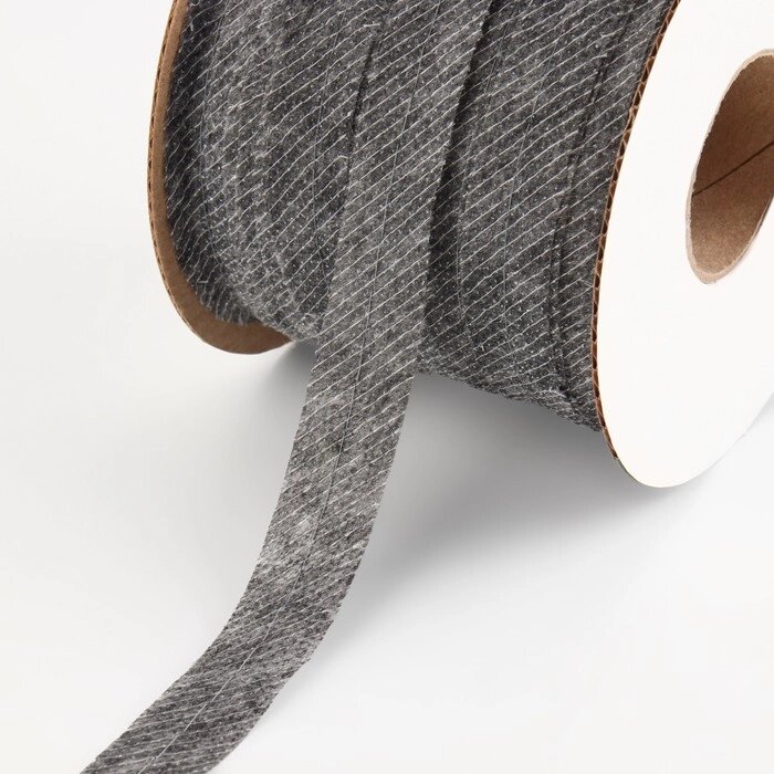 Флизелиновая лента, нитепрошивная, усиленная, 15 мм, 100 м, цвет серый от компании Интернет - магазин Flap - фото 1