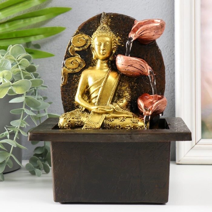 Фонтан настольный от сети "Будда медитирует у фонтана" 13х13х20 см от компании Интернет - магазин Flap - фото 1