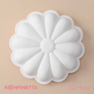 Форма для муссовых десертов и выпечки KONFINETTA «Ромашка», силикон, 224,5 см, цвет белый
