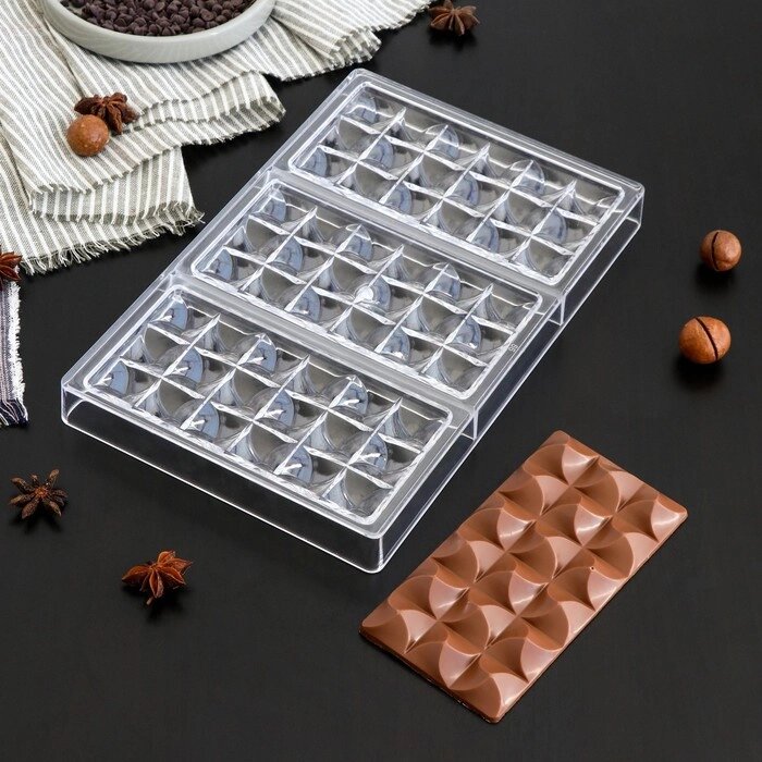 Форма для шоколада KONFINETTA «Акапулько», 27,517,52,5 см, 3 ячейки (15,37,50,8 см) от компании Интернет - магазин Flap - фото 1