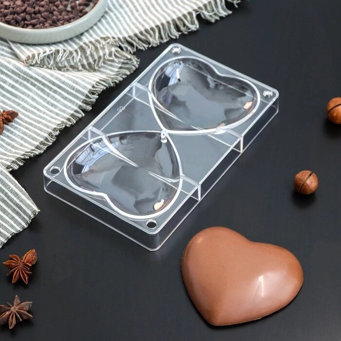 Форма для шоколада KONFINETTA «Любовь», 20122,5 см, 2 ячейки (1091,5 см) от компании Интернет - магазин Flap - фото 1