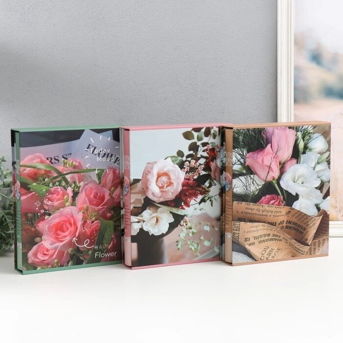 Фотоальбом на 200 фото 10х15 см "Розы" в коробке МИКС 25,8х21х5 см от компании Интернет - магазин Flap - фото 1