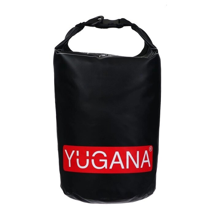Гермомешок YUGANA, ПВХ, водонепроницаемый 5 литров, один ремень, черный от компании Интернет - магазин Flap - фото 1